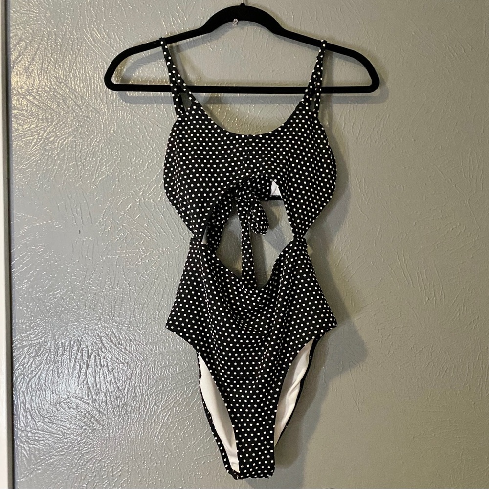 Cupshe Polka Dot Cutout One-piece Bathing Suit - Picture 3 of 9